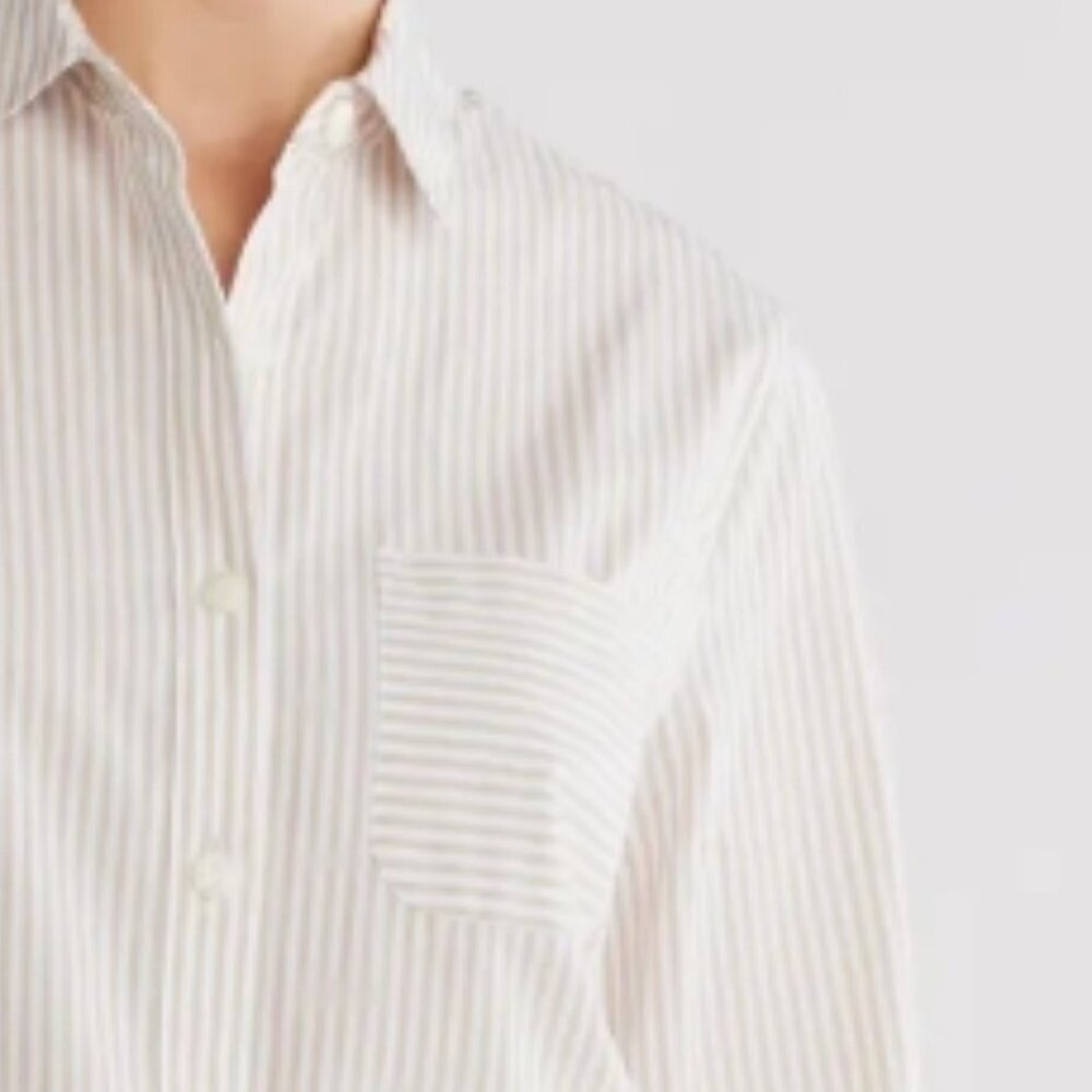 rag & bone Max Button Up Shirt – Size Small – Ivory Stripe – NWT
